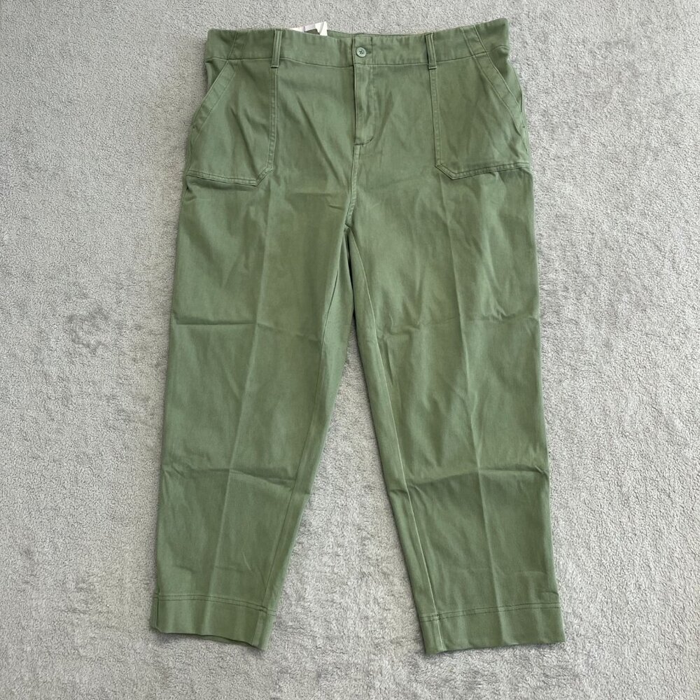 NEW 32 Degrees Cool Women's XXL Ankle Length Pants Green Cotton Blend - Picture 6 of 15